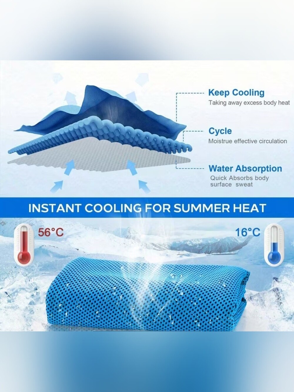 Cooling Mesh Towel - Blue You Get 2